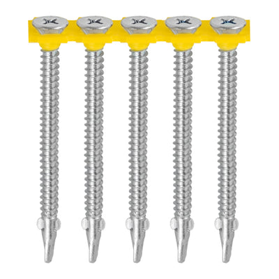 TIMCO Collated Self-Drilling Wing-Tip Steel to Timber Light Section Exterior Silver Screws  - 4.8 x 44 (1000pcs)