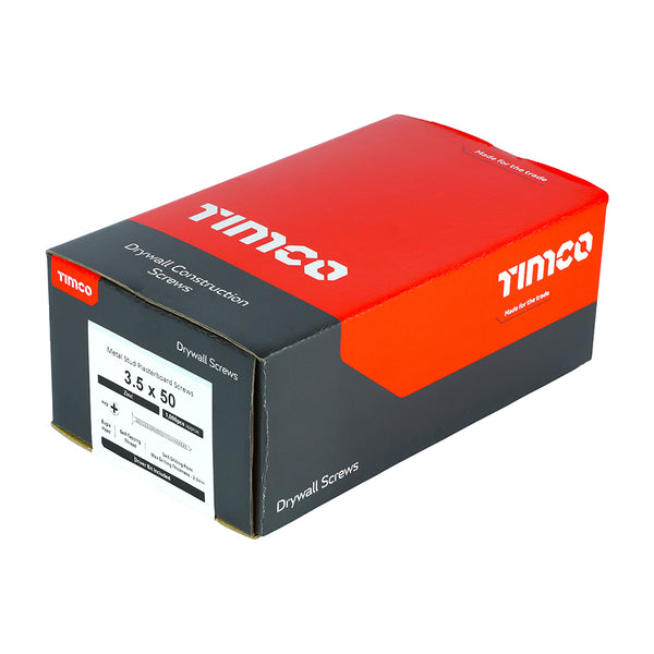 TIMCO Drywall Self-Drilling Bugle Head Silver Screws - 3.5 x 50 (1000pcs)