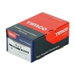 TIMCO Twin-Threaded Round Head Black Woodscrews - 10 x 2 (200pcs)