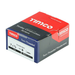 TIMCO Twin-Threaded Countersunk Silver Woodscrews - 7 x 5/8 (200pcs)