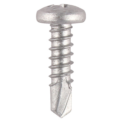 TIMCO Window Fabrication Screws Pan PH Self-Tapping Self-Drilling Point Martensitic Stainless Steel & Silver Organic - 4.2 x 25 (1000pcs)