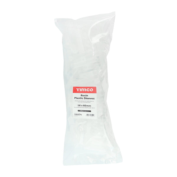 TIMCO Chemical Anchor Resin Plastic Sleeves - 16 x 85 (100pcs)