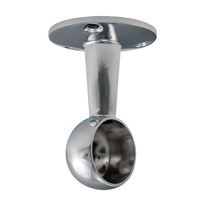 TIMCO End Bracket For Round Tube Polished Chrome - 25mm (2pcs)
