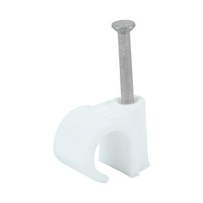 TIMCO Round Cable Clips White - To fit 11.0mm (100pcs)