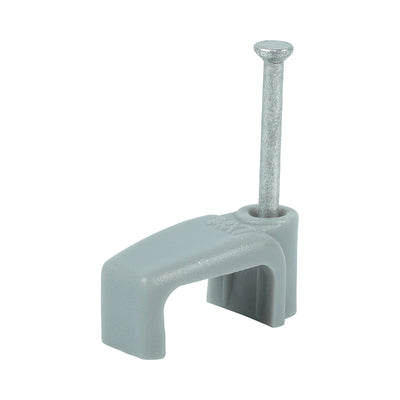 TIMCO Flat & Twin Cable Clips Grey - To fit 6.0mm (100pcs)