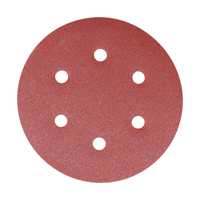 TIMCO Random Orbital Sanding Discs 80 Grit Red - 150mm (5pcs)