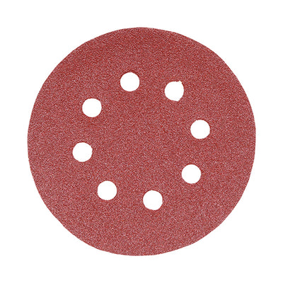 TIMCO Random Orbital Sanding Discs 80 Grit Red - 125mm (5pcs)