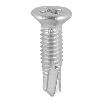 TIMCO Window Fabrication Screws Countersunk Facet PH Metric Thread Self-Drilling Point Martensitic Stainless Steel & Silver Organic - M4 x 16 (1000pcs)