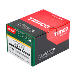 TIMCO Classic Multi-Purpose Countersunk Gold Woodscrews - 3.0 x 35 (200pcs)