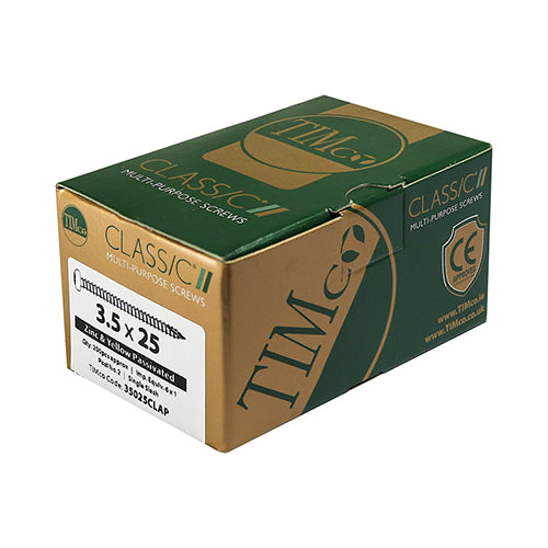 TIMCO Classic Multi-Purpose Pan Head Gold Woodscrews - 3.5 x 12 (200pcs)