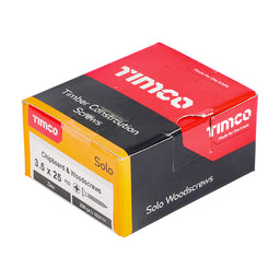 TIMCO Solo Countersunk Silver Woodscrews - 3.5 x 25 (200pcs)