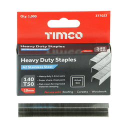 TIMCO Heavy Duty Chisel Point A2 Stainless Steel Staples  - 10mm (1000pcs)