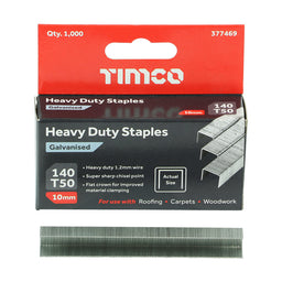 TIMCO Heavy Duty Chisel Point Galvanised Staples  - 10mm (1000pcs)