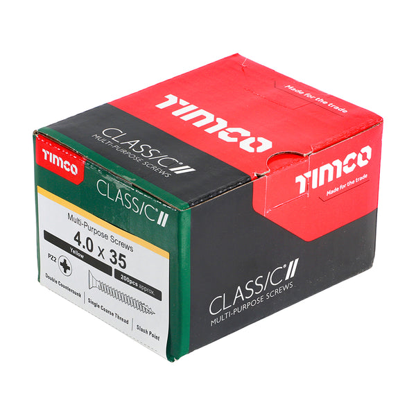 TIMCO Classic Multi-Purpose Countersunk Gold Woodscrews - 4.0 x 35 (200pcs)