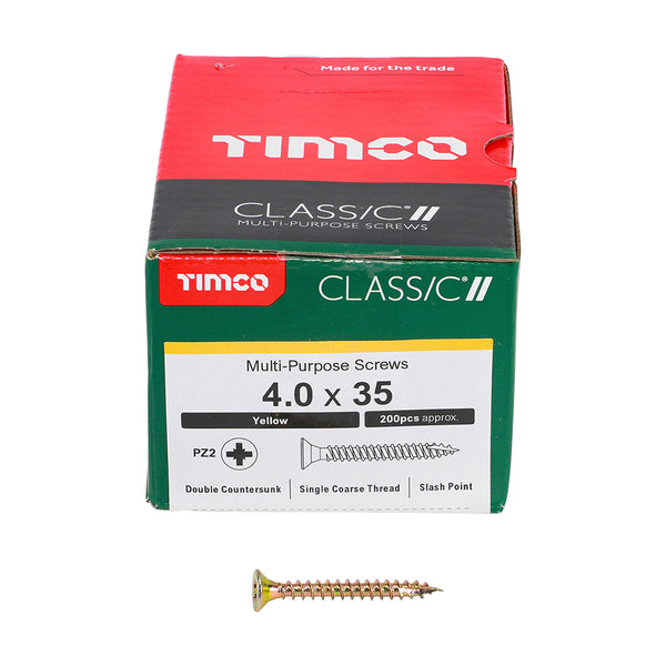 TIMCO Classic Multi-Purpose Countersunk Gold Woodscrews - 4.0 x 35 (200pcs)