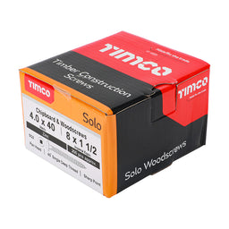 TIMCO Solo Pan Head Silver Woodscrews - 4.0 x 40 (200pcs)