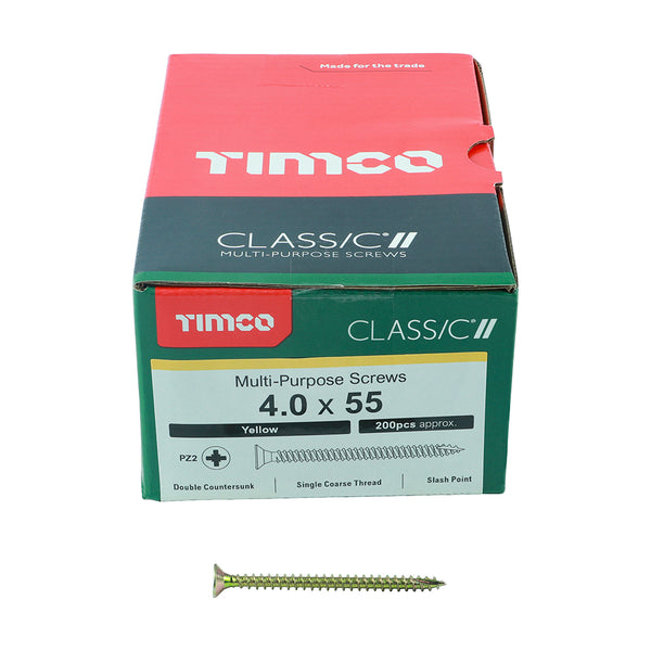 TIMCO Classic Multi-Purpose Countersunk Gold Woodscrews - 4.0 x 55 (200pcs)
