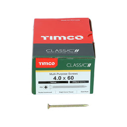 TIMCO Classic Multi-Purpose Countersunk Gold Woodscrews - 4.0 x 60 (200pcs)