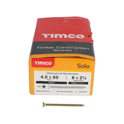 TIMCO Solo Countersunk Gold Woodscrews - 4.0 x 60 (200pcs)