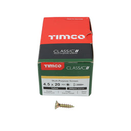 TIMCO Classic Multi-Purpose Countersunk Gold Woodscrews - 4.5 x 20 (200pcs)
