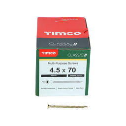 TIMCO Classic Multi-Purpose Countersunk Gold Woodscrews - 4.5 x 70 (200pcs)
