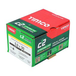 TIMCO C2 Strong-Fix Multi-Purpose Premium Countersunk Gold Woodscrews - 5.0 x 30 (200pcs)