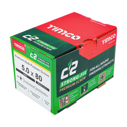 TIMCO C2 Strong-Fix Multi-Purpose Premium Countersunk Gold Woodscrews - 5.0 x 80 (200pcs)