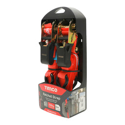 TIMCO S Hook Ratchet Straps Standard Duty - 5m x 25mm (2pcs)