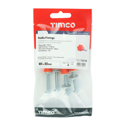 TIMCO Stella-Fix Universal Cavity & Wall Anchors - M5 x 80 (4pcs)