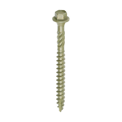 TIMCO Timber Screws Hex Flange Head Exterior Green - 6.7 x 75 (50pcs)