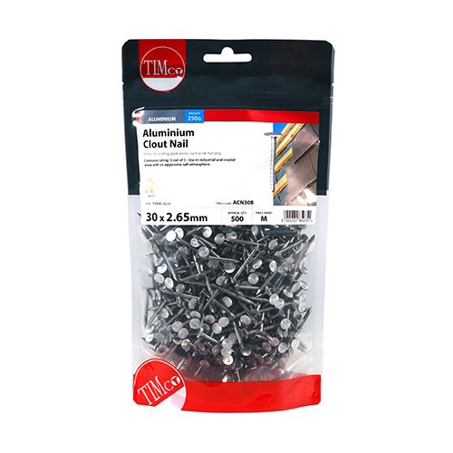 TIMCO Clout Nails Aluminium - 30 x 2.65 (0.25kg)