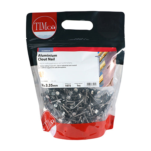 TIMCO Clout Nails Aluminium - 38 x 3.35 (1kg)