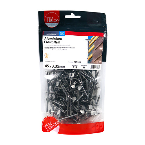 TIMCO Clout Nails Aluminium - 45 x 3.35 (0.25kg)