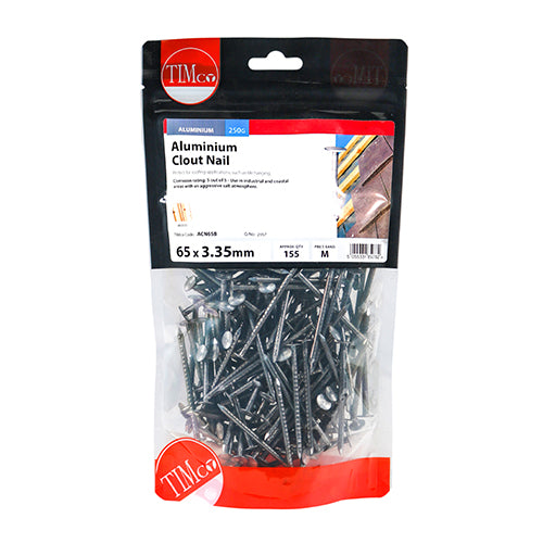TIMCO Clout Nails Aluminium - 65 x 3.35 (0.25kg)