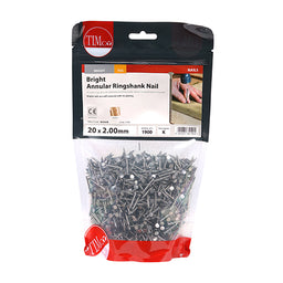 TIMCO Annular Ringshank Nails Bright - 20 x 2.00 (1kg)
