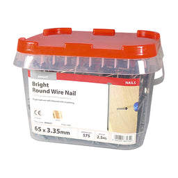 TIMCO Round Wire Nails Bright - 65 x 3.35 (2.5kg)