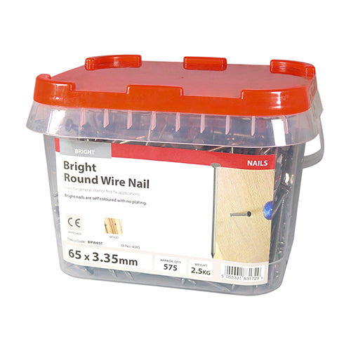 TIMCO Round Wire Nails Bright - 65 x 3.35 (2.5kg)