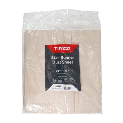 TIMCO Cotton Twill Stair Runner Dust Sheet - 24ft x 3ft
