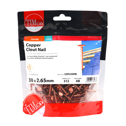 TIMCO Clout Nails Copper - 30 x 2.65 (0.5kg)