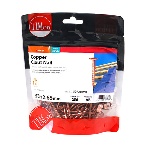 TIMCO Clout Nails Copper - 38 x 2.65 (0.5kg)