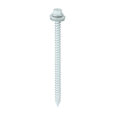 TIMCO Slash Point Sheet Metal to Timber Drill Screw Exterior Silver with EPDM Washer - 6.3 x 100 (100pcs)