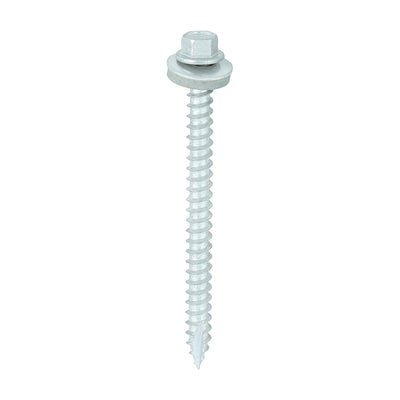 TIMCO Slash Point Sheet Metal to Timber Drill Screw Exterior Silver with EPDM Washer - 6.3 x 80 (100pcs)