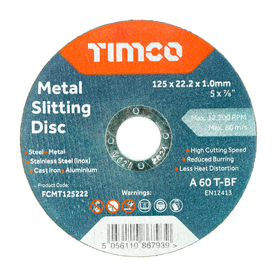 TIMCO B/Abrasive Flat Wheel Inox - 125 x 22.2 x 1.0 (25pcs)