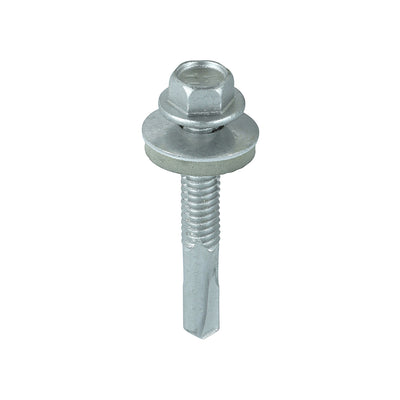 TIMCO Self-Drilling Heavy Section Drill Screw Exterior Silver with EPDM Washer - 5.5 x 38 (100pcs)
