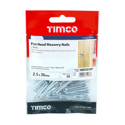 TIMCO Masonry Nails Zinc - 2.5 x 30 (50pcs)