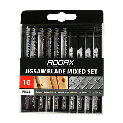 TIMCO Mixed Jigsaw Set Wood & Metal Cutting High Carbon Steel & HSS Blades - Mixed (10pcs)