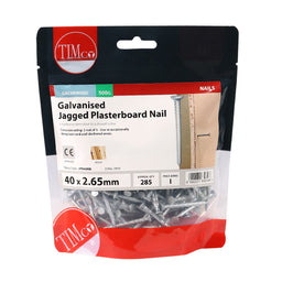TIMCO Jagged Plasterboard Nails Galvanised - 40 x 2.65 (0.5kg)