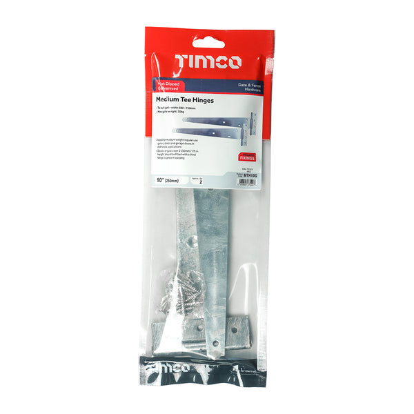 TIMCO Medium Tee Hinges Hot Dipped Galvanised - 10