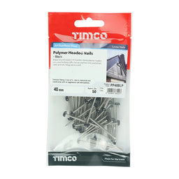 TIMCO Polymer Headed Pins A4 Stainless Steel Black - 40mm (50pcs)