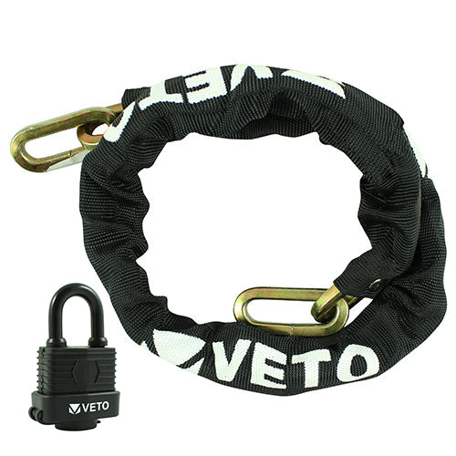 TIMCO Hex Steel Security Chain & Weatherproof Padlock - 8mm x 1m (2pcs)